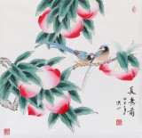 【已售】张洪山四尺斗方《长寿图》