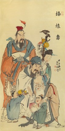 【已售】曹建涛四尺《福禄寿》