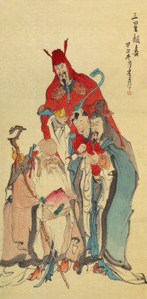 曹建涛四尺《三星报喜》