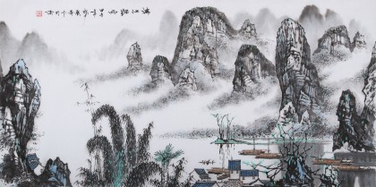 【已售】张春奇 四尺《烟雨漓江》徐悲鸿纪念馆艺术中心理事