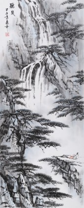 【已售】张春奇 四尺《松间听泉》徐悲鸿纪念馆艺术中心理事