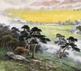 SKSD朝鲜画家宋明哲 四尺《乡村的早晨》