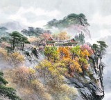 【已售】朝鲜画家金善国 四尺《妙香山祝圣殿》