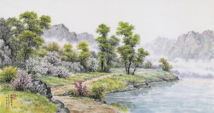 【已售】朝鲜名家蔡京华 四尺《故乡路上》