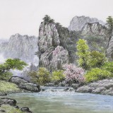 【已售】朝鲜名家蔡京华 四尺《内七宝溪谷》