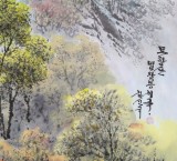 朝鲜画家金善国 四尺《妙香山法王峰溪谷》