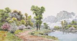 【已售】朝鲜画家蔡京华 四尺《故乡的小路》