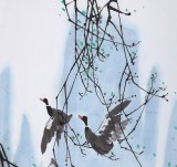 【已售】辽宁工美教授苗雨 三尺《大雁》师从吴冠中