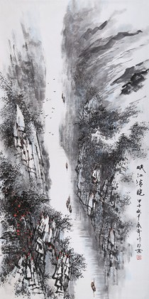 张春奇 四尺《峡江清晓》徐悲鸿纪念馆艺术中心理事（询价）（询价）