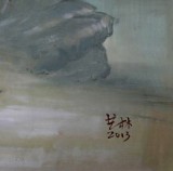 著名青年油画家朱艺林 布面油画 《江山美人》