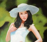 著名青年油画家朱艺林 布面油画 《夏日风情》