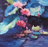 SK郭莹 《满塘素红碧》布面油画