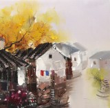SK刘燕 《水乡四季-秋》 布面油画