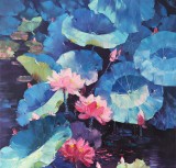 SK郭莹 《满塘素红碧》布面油画