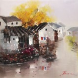 SK刘燕 《水乡四季-秋》 布面油画