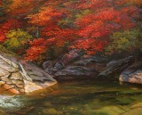 SK【已售】朝鲜人民艺术家 金日男油画 《金秋》