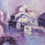SK郭莹 《水乡冬韵》布面油画