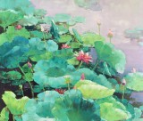 SK郭莹大尺寸《荷香万里》布面油画