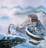 SK郭莹大尺寸《长城冬韵》布面油画