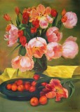 【已售】朝鲜名家油画 李正兆 《花开的季节》