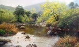 【已售】朝鲜油画名家 朴东浩 《小溪的清晨》
