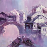 SK郭莹 《水乡冬韵》布面油画