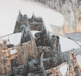 【已售】吉林著名山水画家 张勇 四尺《浮云隐深翠》