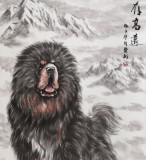 【已售】王贵邱四尺国画藏獒《志存高远》