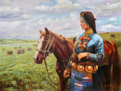 【已售】郭丽岩 《草原》 布面油画