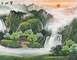 【已售】吴东四尺聚宝盆山水画《宝地生金》