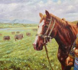 【已售】郭丽岩 《草原》 布面油画