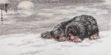【已售】王贵邱四尺国画藏獒《雪月》