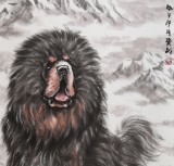 【已售】王贵邱四尺国画藏獒《志存高远》