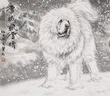 【已售】王贵邱四尺国画藏獒《雪域风雪情》