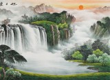 【已售】吴东四尺聚宝盆山水画《旭日东升》