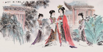 【已售】当代著名写意人物画家魏志平 四尺《王熙凤》
