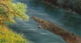 【已售】朝鲜功勋画家 韩成哲 《春满山河》 布面油画