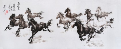 SK朝鲜画家玄光哲 七尺《奔腾的骏马》