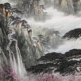 【已售】安徽美协何华贤 大丈二山水画《泰山雄姿》