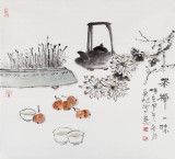 【已售】中国美协会员 三尺斗方赵英旭 《茶禅一味》