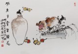 【已售】黄宾虹艺术研究会副会长 赵英旭 《闲来自赏案头花》（询价）