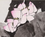 QA辽宁工美教授苗雨 四尺斗方《荷韵幽香》师从吴冠中