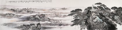 【已售】中国书画家协会理事李碧峰 八尺对开《望岳》