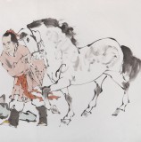 【已售】高仿范曾四尺《伯乐》