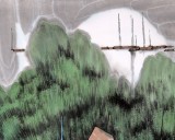 【已售】辽宁工美教授苗雨 四尺斗方《江南水乡》师从吴冠中