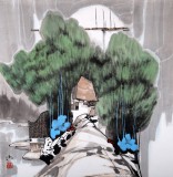 【已售】辽宁工美教授苗雨 四尺斗方《江南水乡》师从吴冠中