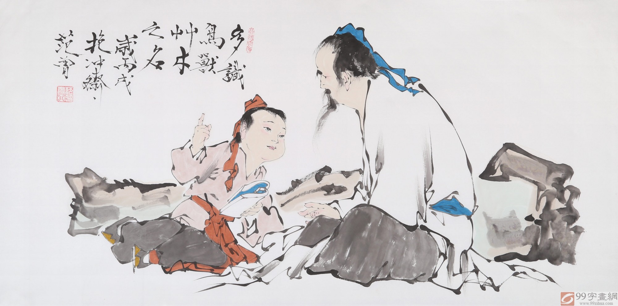 高仿范曾四尺《多识鸟兽草木之名》 - 关公/寿星- 99字画网