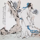 【已售】高仿范曾四尺《松下问童子》