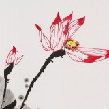 【已售】辽宁工美教授苗雨 四尺三开《映日荷花别样红》师从吴冠中