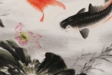 SK安徽美协何华贤 四尺斗方《双鱼图》